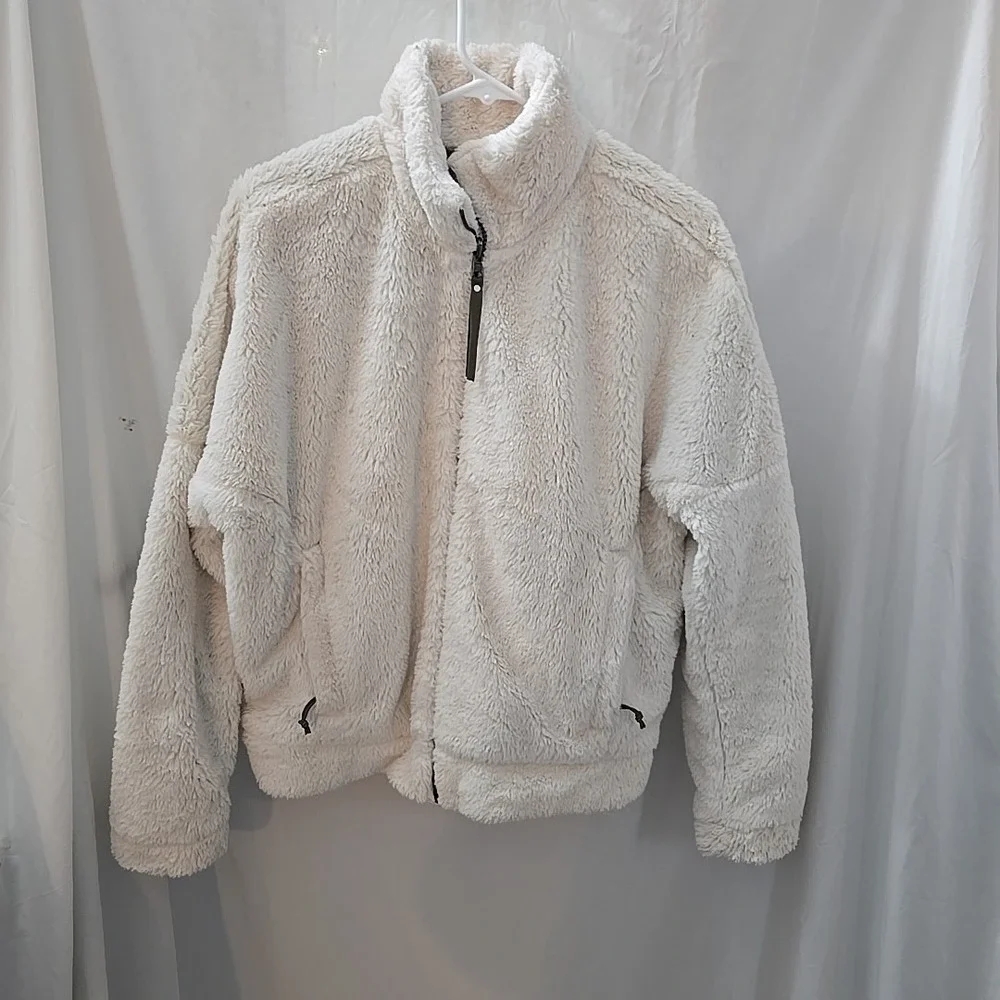 Columbia Bundle Up Reversible Jacket Fleece Mesh‎ Ivory Green Women's Size L